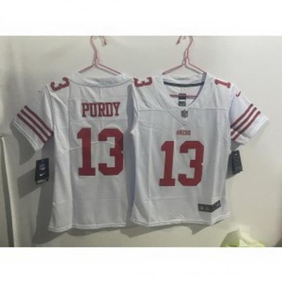 Youth Nike 49ers 13 Brock Purdy White Vapor Limited Jersey