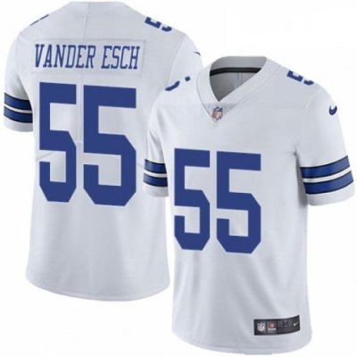 Mens Nike Dallas Cowboys 55 Leighton Vander Esch White Vapor Untouchable Limited Player NFL Jersey