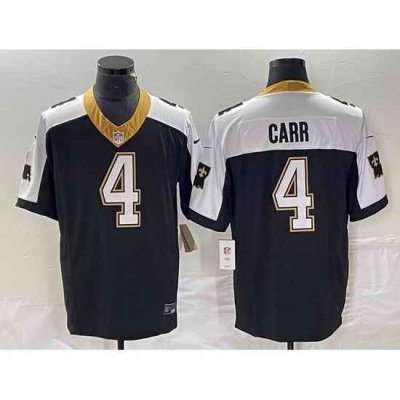 Men New Orleans Saints 4 Derek Carr Black White 2023 F U S E 1987 Legacy Vapor Stitched Jersey