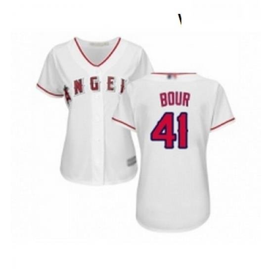 Womens Los Angeles Angels of Anaheim 41 Justin Bour Replica White Home Cool Base Baseball Jersey