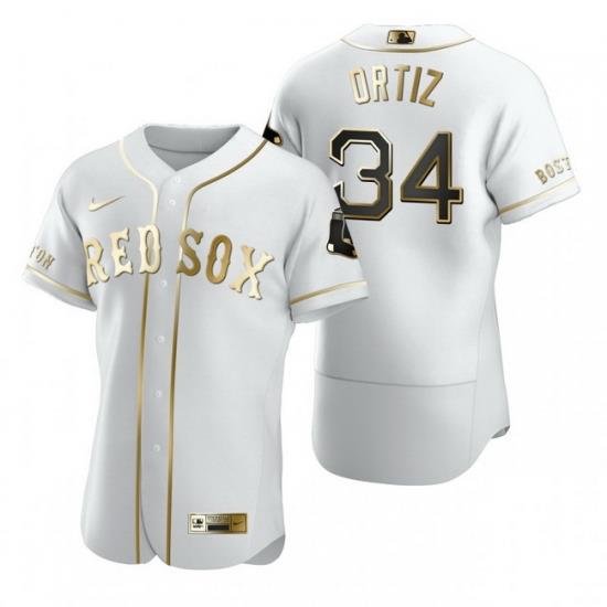 Boston Red Sox 34 David Ortiz White Nike Mens Authentic Golden Edition MLB Jersey