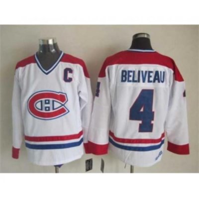 nhl jerseys montreal canadiens 4 beliveau white[patch C]