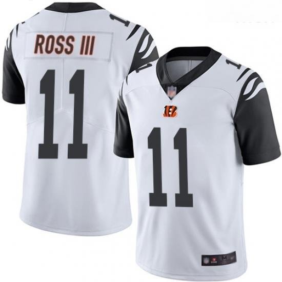 Bengals 11 John Ross III White Men Stitched Football Limited Rush Jersey