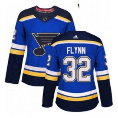 Womens Adidas St Louis Blues 32 Brian Flynn Authentic Royal Blue Home NHL Jersey