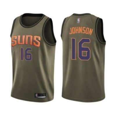 Mens Phoenix Suns 16 Tyler Johnson Swingman Green Salute to Service Basketball Jersey