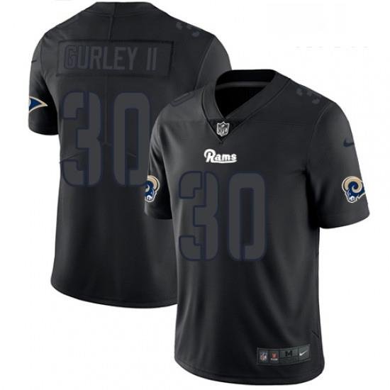 Men Nike Los Angeles Rams 30 Todd Gurley II Limited Black Rush Impact NFL Jersey