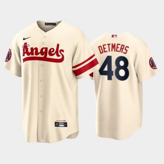 Men Los Angeles Angels 48 Reid Detmers 2022 Cream City Connect Cool Base Stitched Jerseys