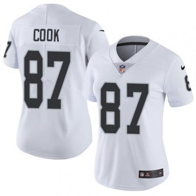 Nike Raiders #87 Jared Cook White Womens Stitched NFL Vapor Untouchable Limited Jersey