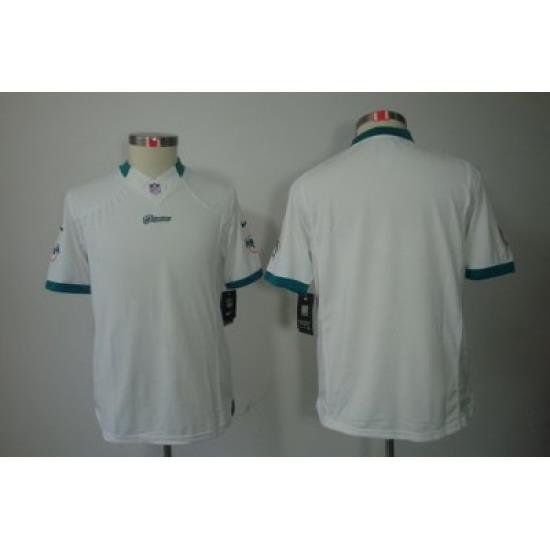 Youth Nike NFL Miami Dolphins Blank White Color[Youth Limited Jerseys]