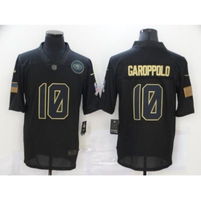 Nike San Francisco 49ers 10 Jimmy Garoppolo Black 2020 Salute To Service Limited Jersey