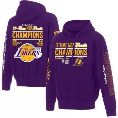 Men Los Angeles Lakers Purple 17 Time NBA Finals Champions Pullover Hoodie