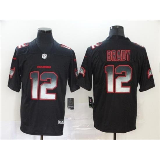 Buccaneers 12 Tom Brady Black Arch Smoke Vapor Untouchable Limited Jersey