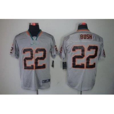 Nike Miami Dolphins 22 Reggie Bush Grey Elite Lights Out NFL Jersey