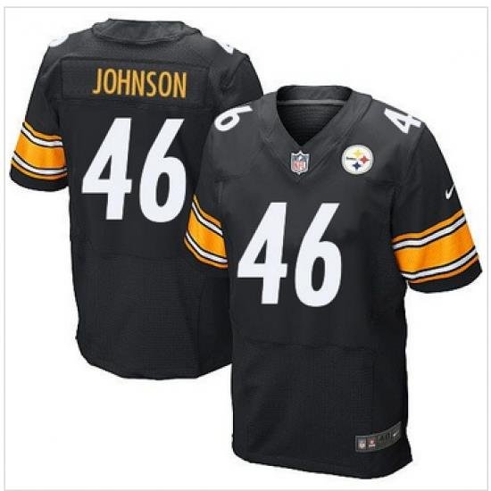 Nike Pittsburgh Steelers #46 Will Johnson Black Team Color Men 27s Stitched NFL Elite Jersey