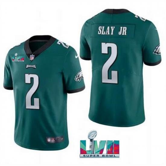 Men Women Youth Toddler Philadelphia Eagles 2 Darius Slay JR Green Super Bowl LVII Patch Vapor Untouchable Limited Stitched Jersey