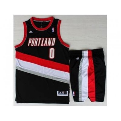 Portland Trail Blazers 0 Damian Lillard Black Revolution 30 Swingman NBA Jersey Short Suits