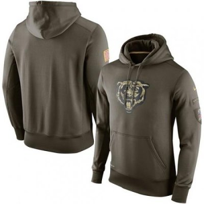 NFL Mens Chicago Bears Nike Olive Salute To Service KO Performance Hoodie