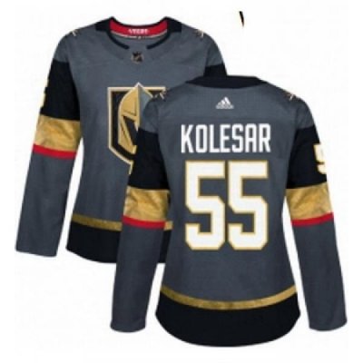 Womens Adidas Vegas Golden Knights 55 Keegan Kolesar Authentic Gray Home NHL Jersey