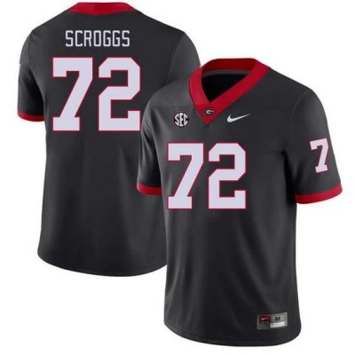 Men #72 Griffin Scroggs Georgia Bulldogs College Football Jerseys Stitched-Black