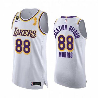 Los Angeles Lakers 2020 NBA Finals Champions Markieff Morris White Education Reform Jersey Association