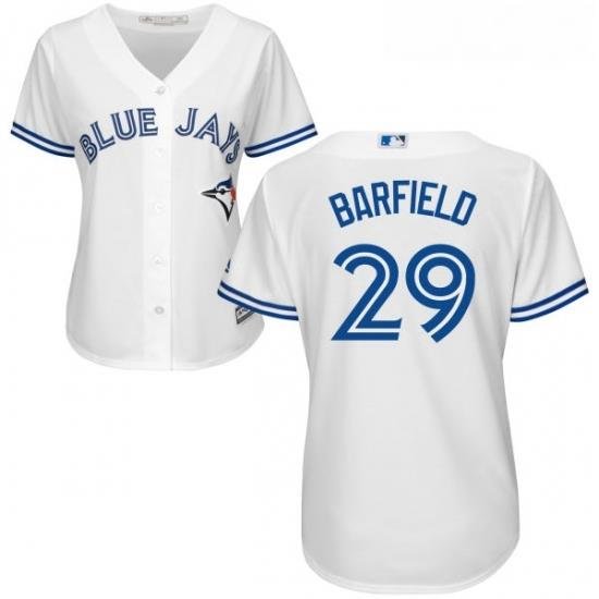 Womens Majestic Toronto Blue Jays 29 Jesse Barfield Replica White Home MLB Jersey