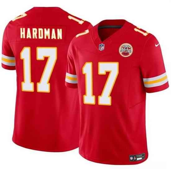 Men  Kansas City Chiefs 17 Mecole Hardman Red 2024 F U S E Vapor Untouchable Limited Stitched Football Jersey