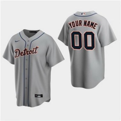 Men Women youth Custom Detroit Tigers Gray Road Replica Jersey