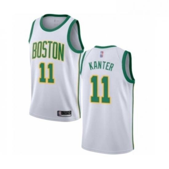 Youth Boston Celtics 11 Enes Kanter Swingman White Basketball Jersey City Edition