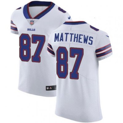 Nike Bills #87 Jordan Matthews White Mens Stitched NFL Vapor Untouchable Elite Jersey