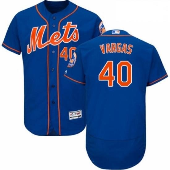 Mens Majestic New York Mets 40 Jason Vargas Royal Blue Alternate Flex Base Authentic Collection MLB Jersey