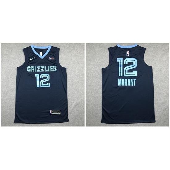 Grizzlies 12 Ja Morant Navy Nike Authentic Jersey