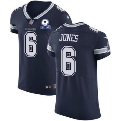 Nike Cowboys 6 Chris Jones Navy Blue Team Color Men Stitched With Established In 1960 Patch NFL Vapor Untouchable Elite Jersey