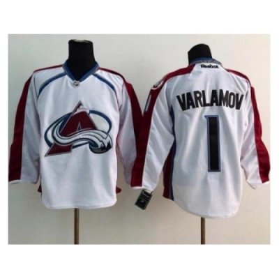 Colorado Avalanche #1 Semyon Varlamov White Stitched NHL Jersey