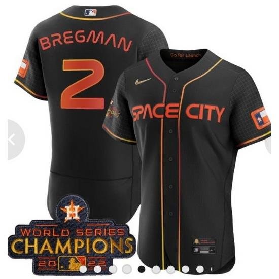 2023 Men Astros Space City 2 Alex Bregman Champions Flexbase Jersey