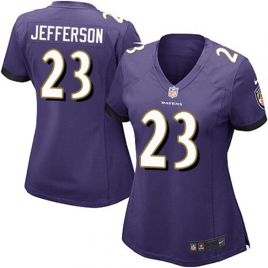 Nike Ravens #23 Tony Jefferson Purple Team Color Womens Stitched NFL New Elite Jersey