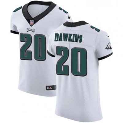 Mens Nike Philadelphia Eagles 20 Brian Dawkins White Vapor Untouchable Elite Player NFL Jersey