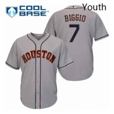 Youth Majestic Houston Astros 7 Craig Biggio Authentic Grey Road Cool Base MLB Jersey