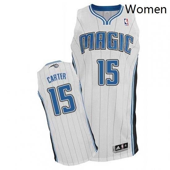 Womens Adidas Orlando Magic 15 Vince Carter Authentic White Home NBA Jersey