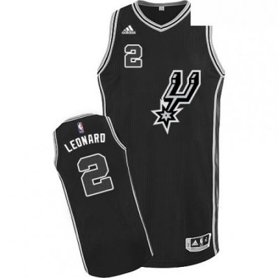 Mens Adidas San Antonio Spurs 2 Kawhi Leonard Authentic Black New Road NBA Jersey