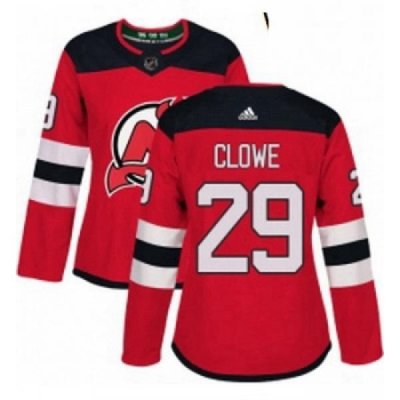 Womens Adidas New Jersey Devils 29 Ryane Clowe Authentic Red Home NHL Jersey