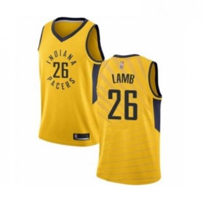 Womens Indiana Pacers 26 Jeremy Lamb Swingman Gold Basketball Jersey Statement Edition