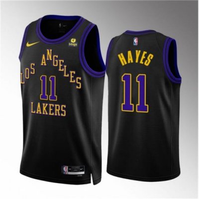 Men Los Angeles Lakers 11 Jaxson Hayes Black 2023 24 City Edition Stitched Basketball Jersey