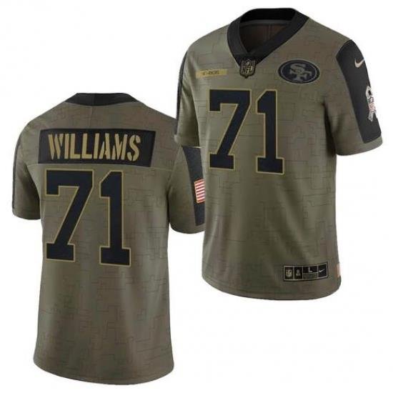 Men San Francisco 49ers 71 Trent Williams 2021 New Salute To Service Limited Jersey