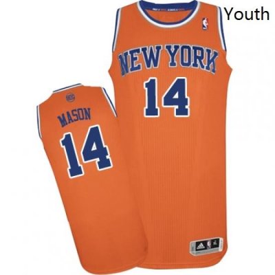 Youth Adidas New York Knicks 14 Anthony Mason Authentic Orange Alternate NBA Jersey