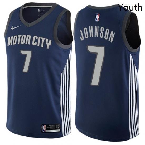 Youth Nike Detroit Pistons 7 Stanley Johnson Swingman Navy Blue NBA Jersey City Edition