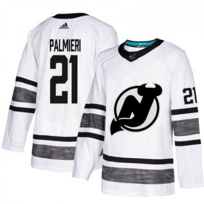 Mens Adidas New Jersey Devils 21 Kyle Palmieri White 2019 All Star Game Parley Authentic Stitched NHL Jersey