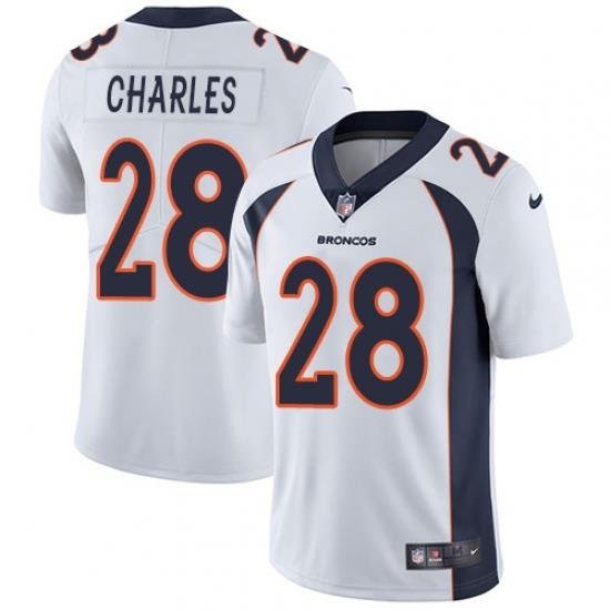 Nike Broncos #28 Jamaal Charles White Mens Stitched NFL Vapor Untouchable Limited Jersey