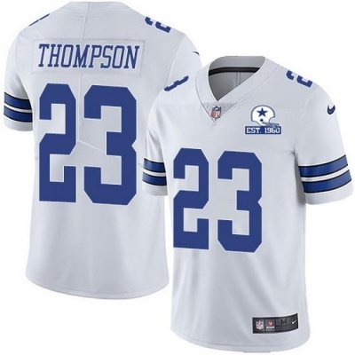 Nike Cowboys 23 Darian Thompson White Men Stitched With Established In 1960 Patch NFL Vapor Untouchable Limited Jersey