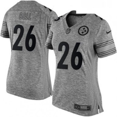 Womens Nike Pittsburgh Steelers 26 LeVeon Bell Limited Gray Gridiron NFL Jersey