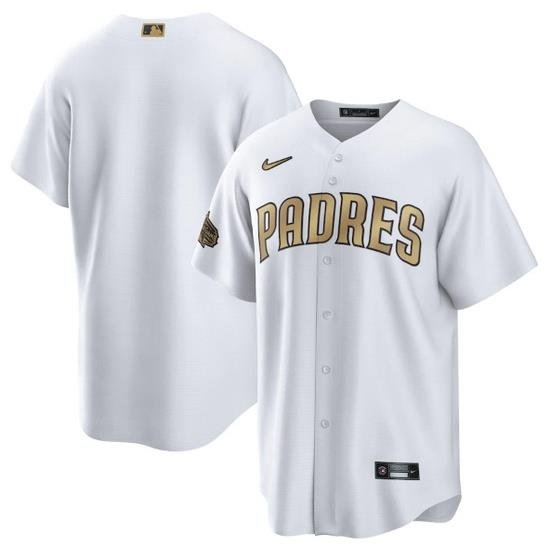 Men San Diego Padres Blank 2022 All Star White Cool Base Stitched Baseball Jersey